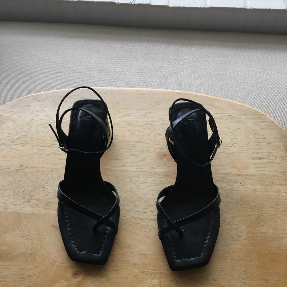 Alexandre Birman Ankle Strap Sandal in Black, size 36.5